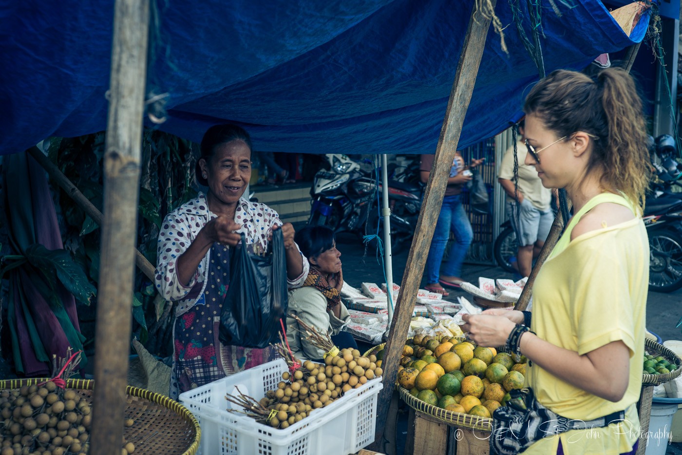 Buying my daily dose of fruit at a stall on Jalan Poncowinatan, Yogyakarta, Java, Indonesia