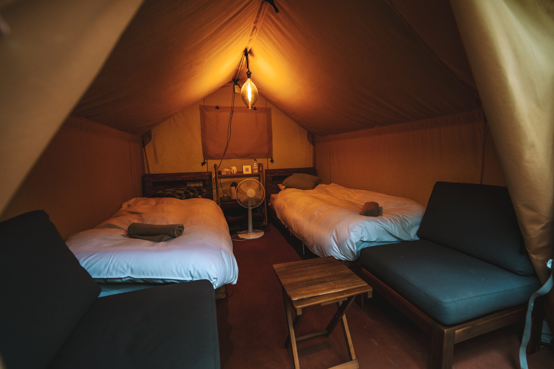 Inside the tents at Canyons