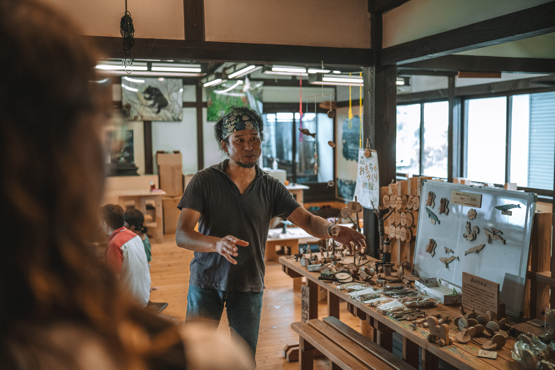 Inside an craft shop in Takuminosato