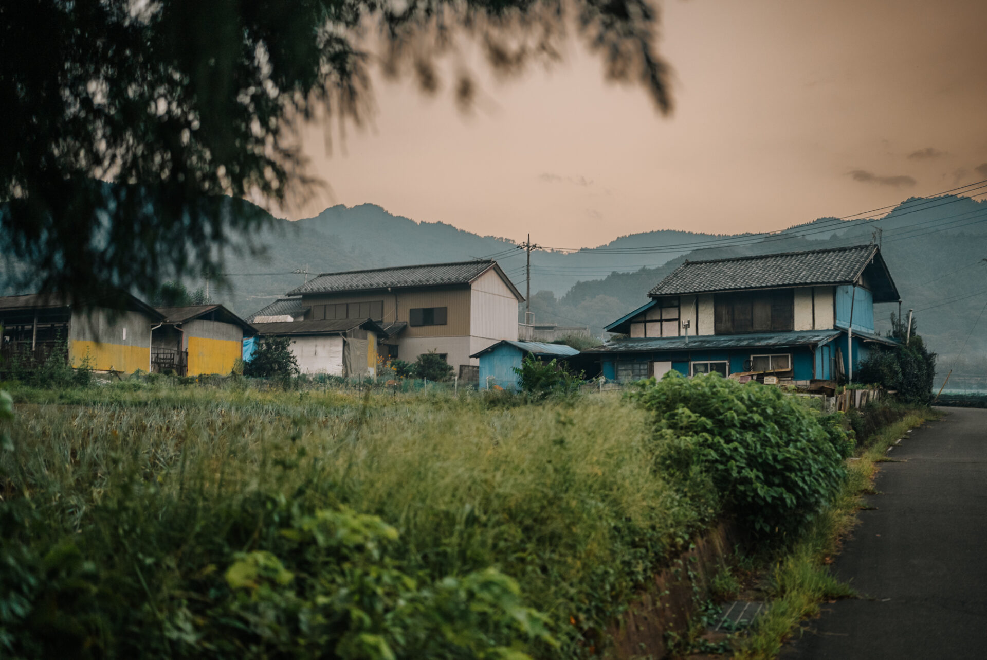 Japan Gunma silk worm farm sunset 00783