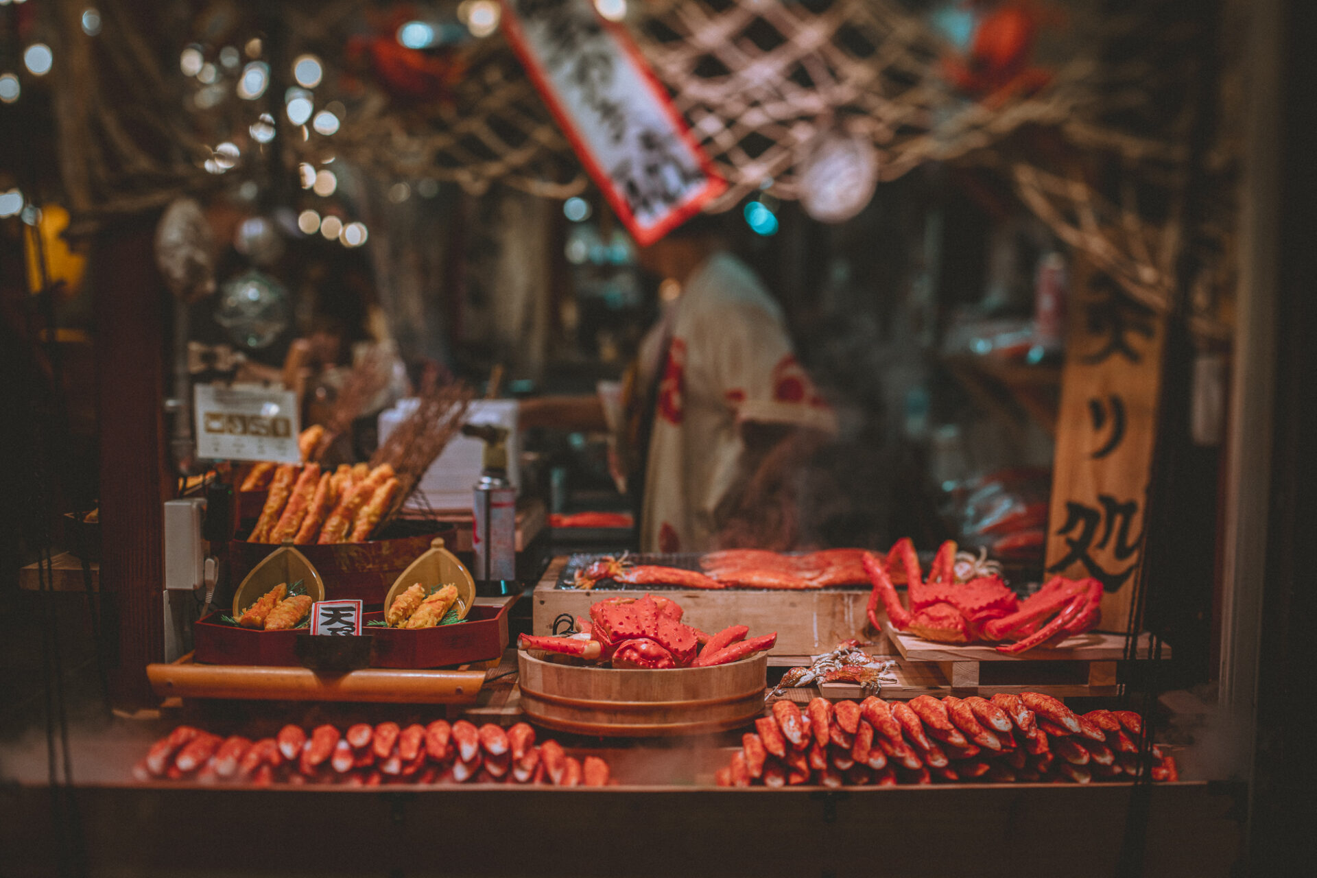 Crab meat stall at Nishiki Market