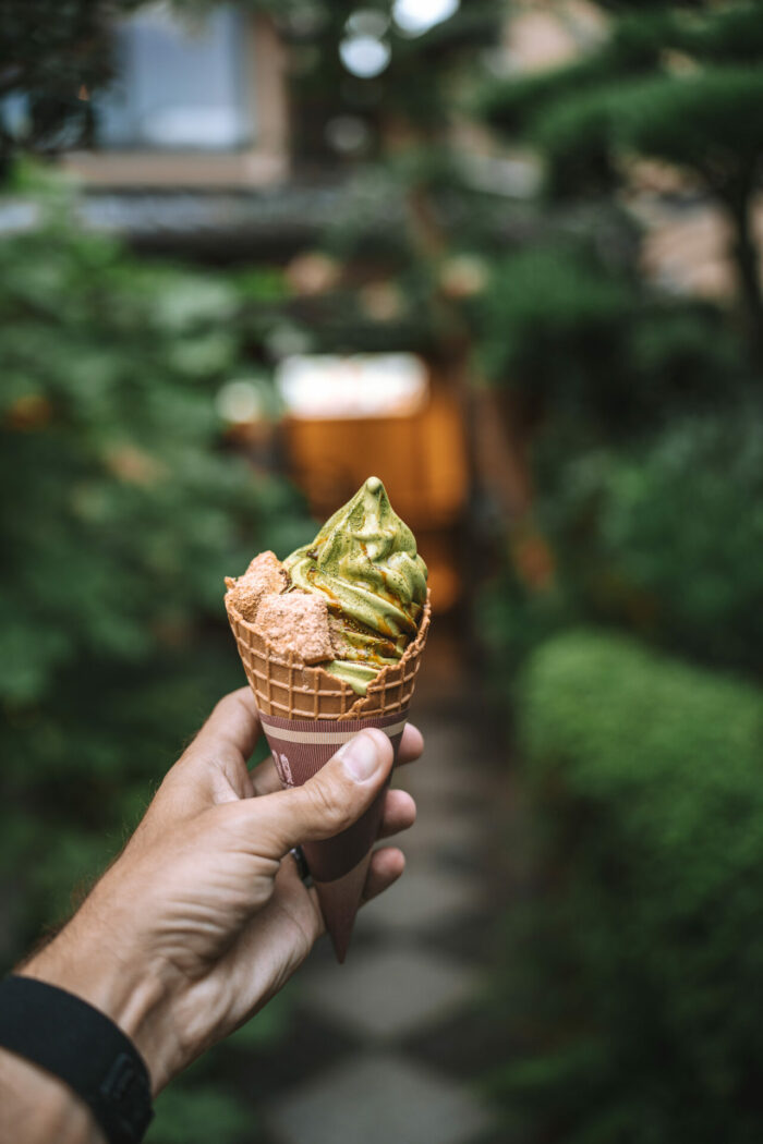 Don't miss having some matcha ice cream to your 2 week Japan itinerary