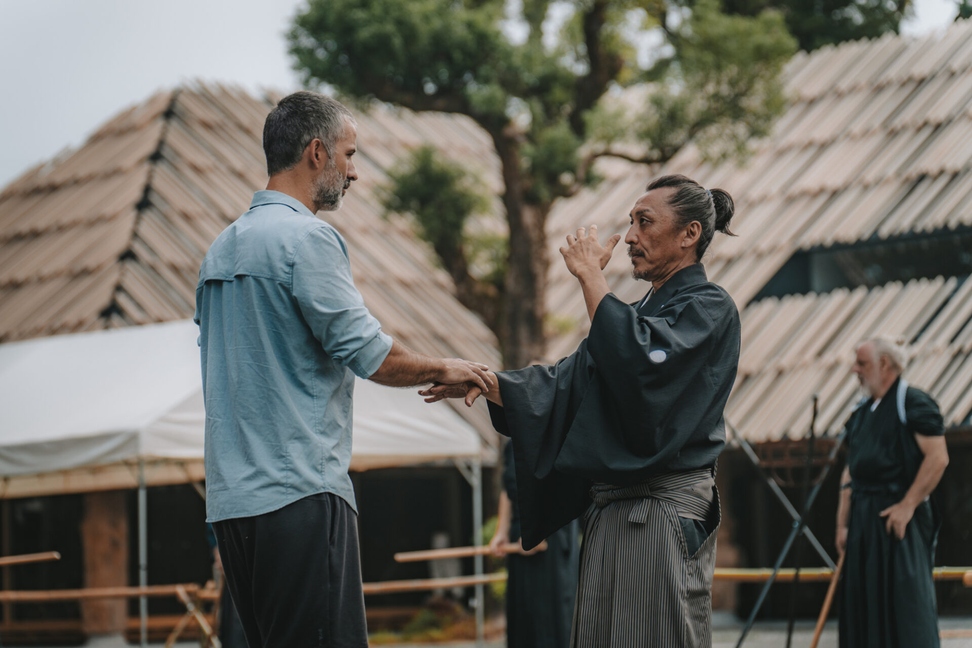 Learning from the master, samurai training, Kuma Valley, Kumamoto, Kyushu