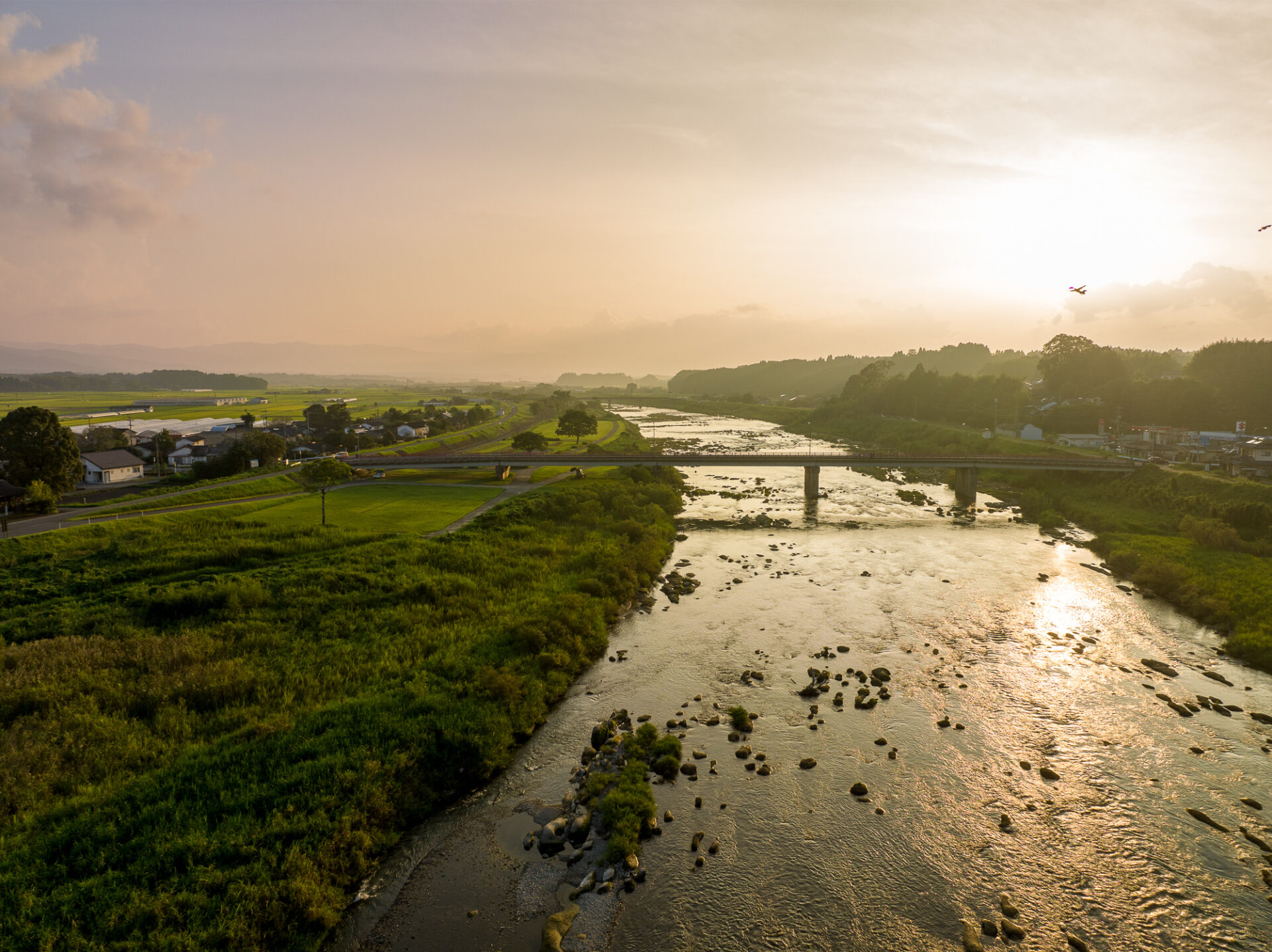 Sunset over Kuma Valley, Kumamoto, Kyushu