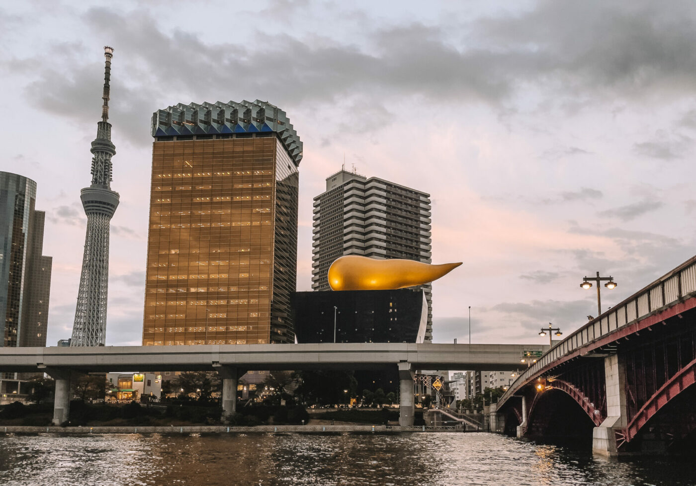 Sumida River in Asakusa at sunset