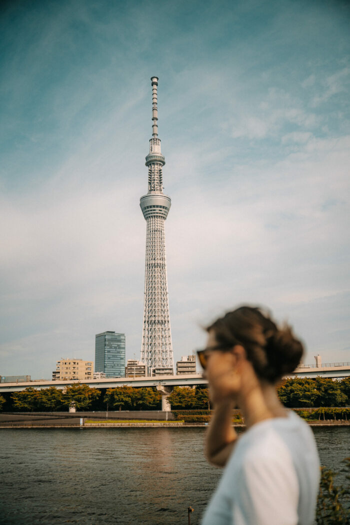 Oksana with Tokyo Tower on the background