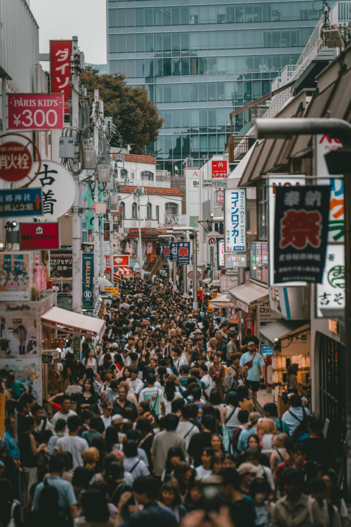 A busy Takeshita street in Harajuku