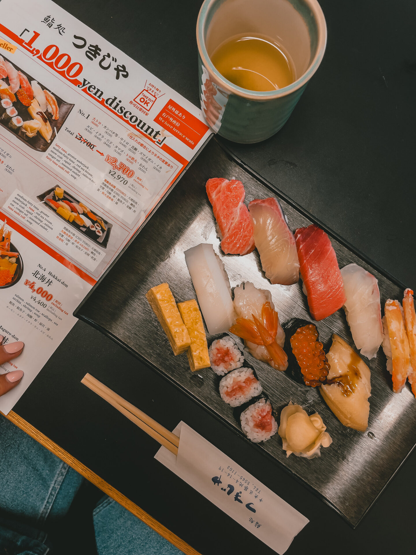 Sushi meal at Tsukiji Market in Tokyo