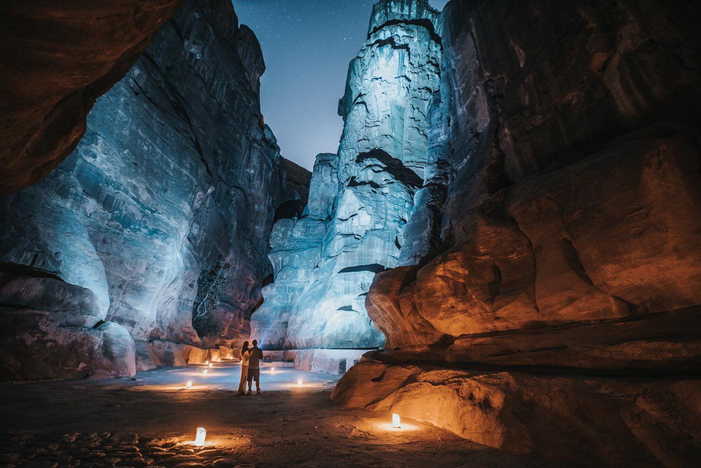 Things to do in Jordan: Admiring the Siq at night