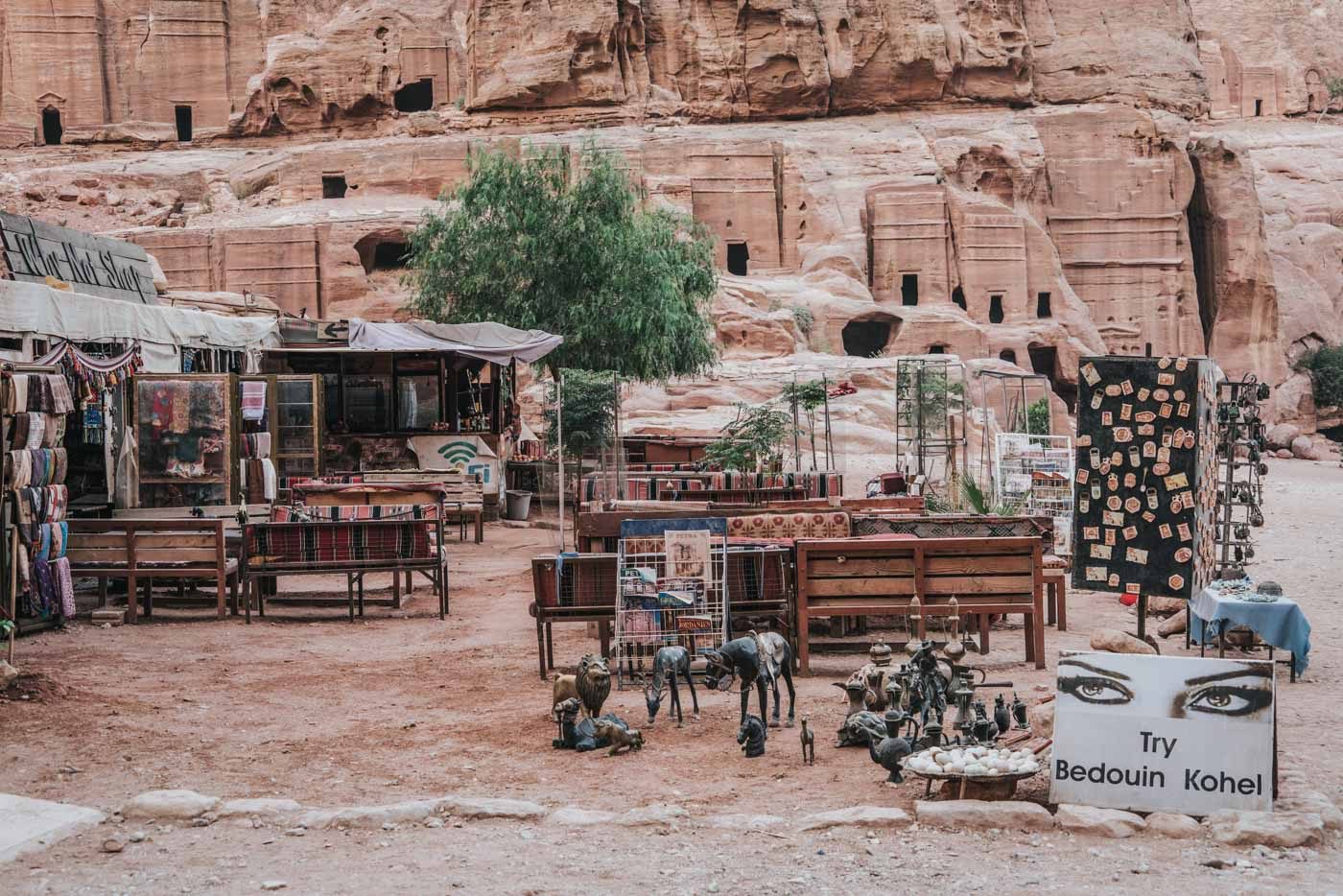 Souvenir shop and cafe in Petra, Jordan