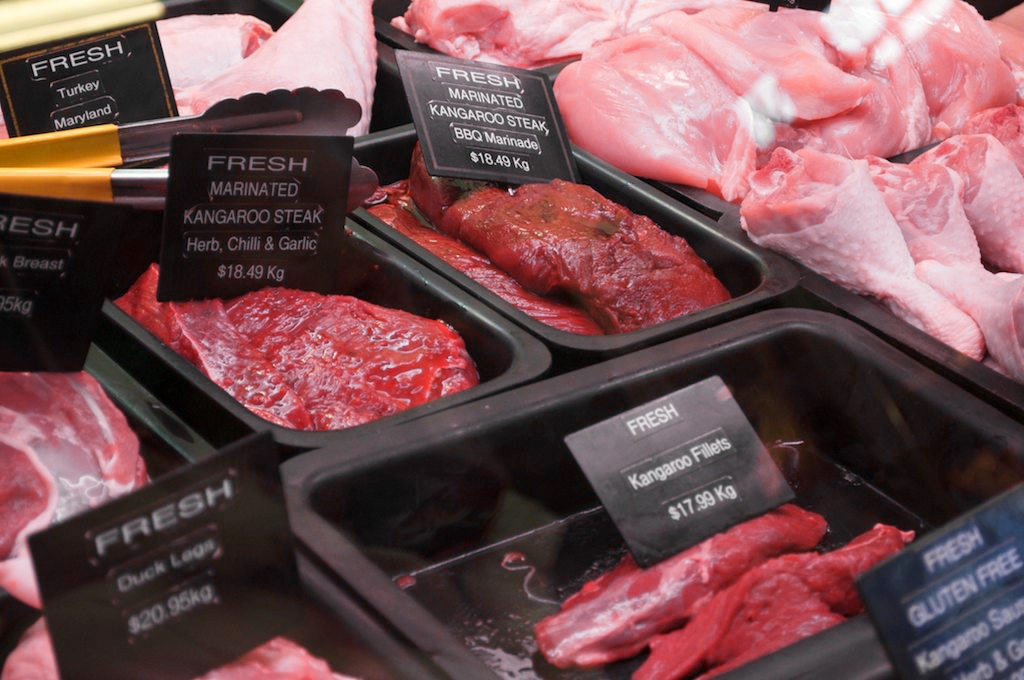 Kangaroo meat at the Queen Victoria Market on Melbourne