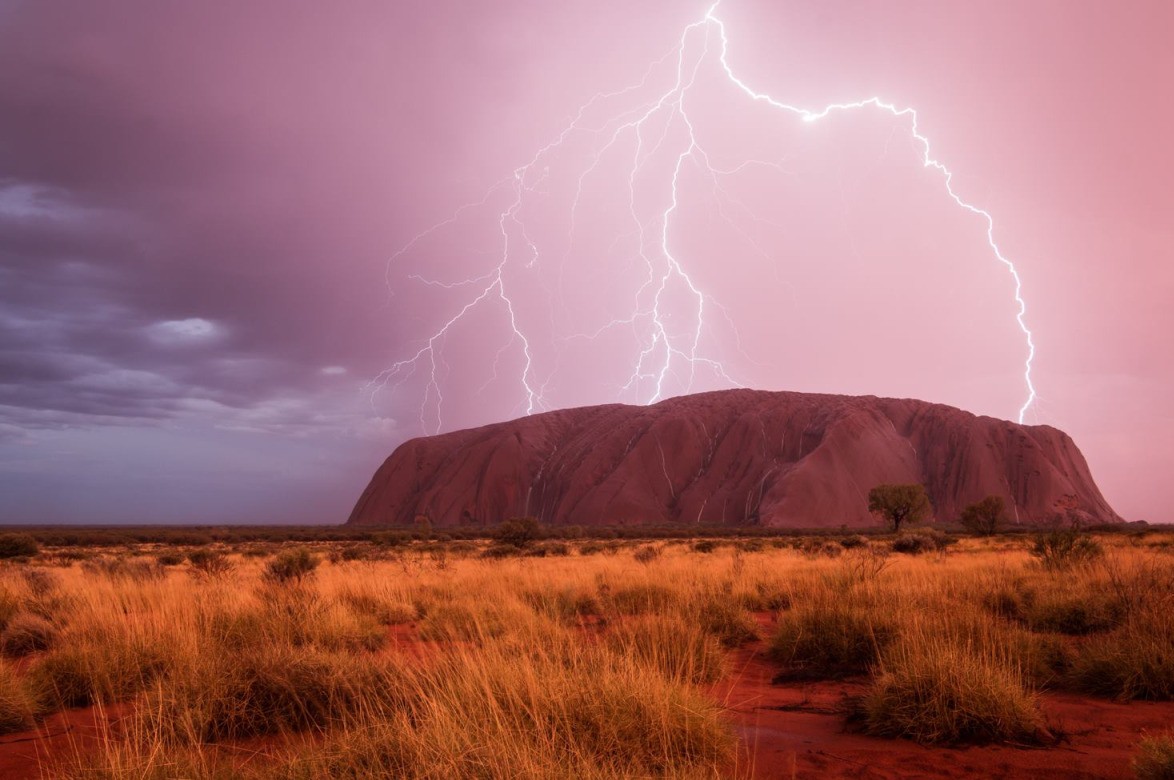 Lightning over Uluru (Ayers Rock), NT, Australia.- Photo by Christoph Schaarschmidt.