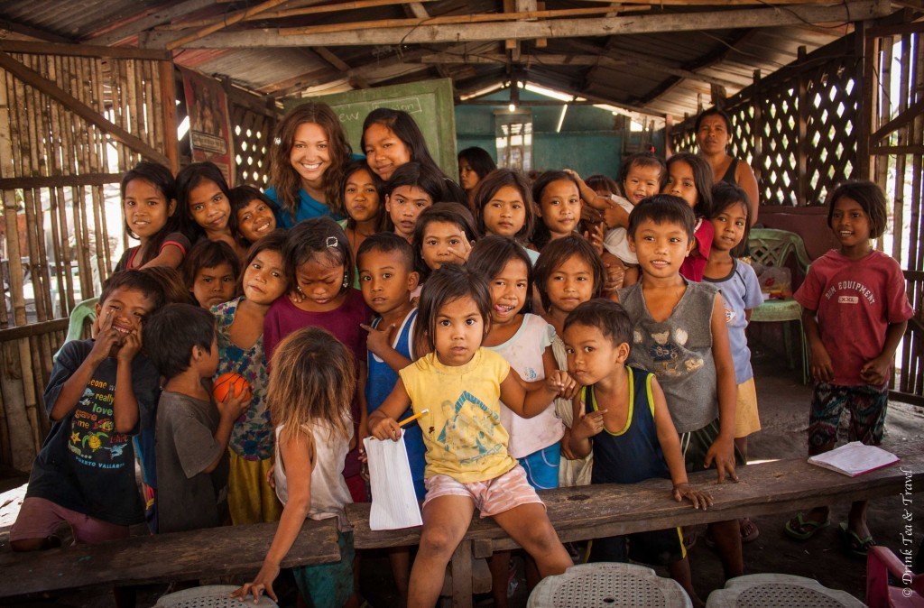 Students at a dumpsite school in Liloan, Cebu, Philippines