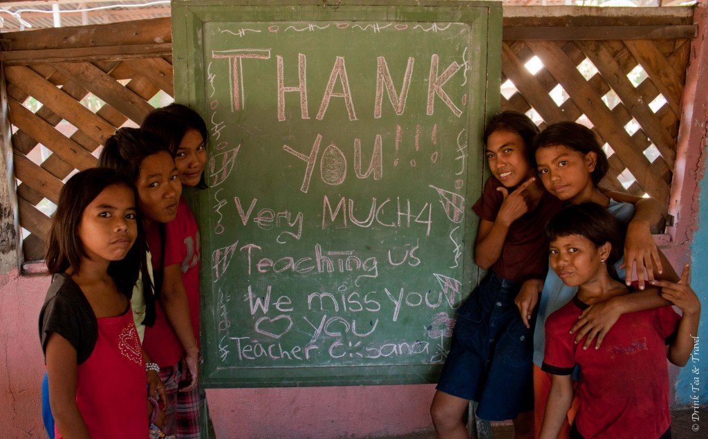 Students at a dumpsite school in Liloan, Cebu, Philippines