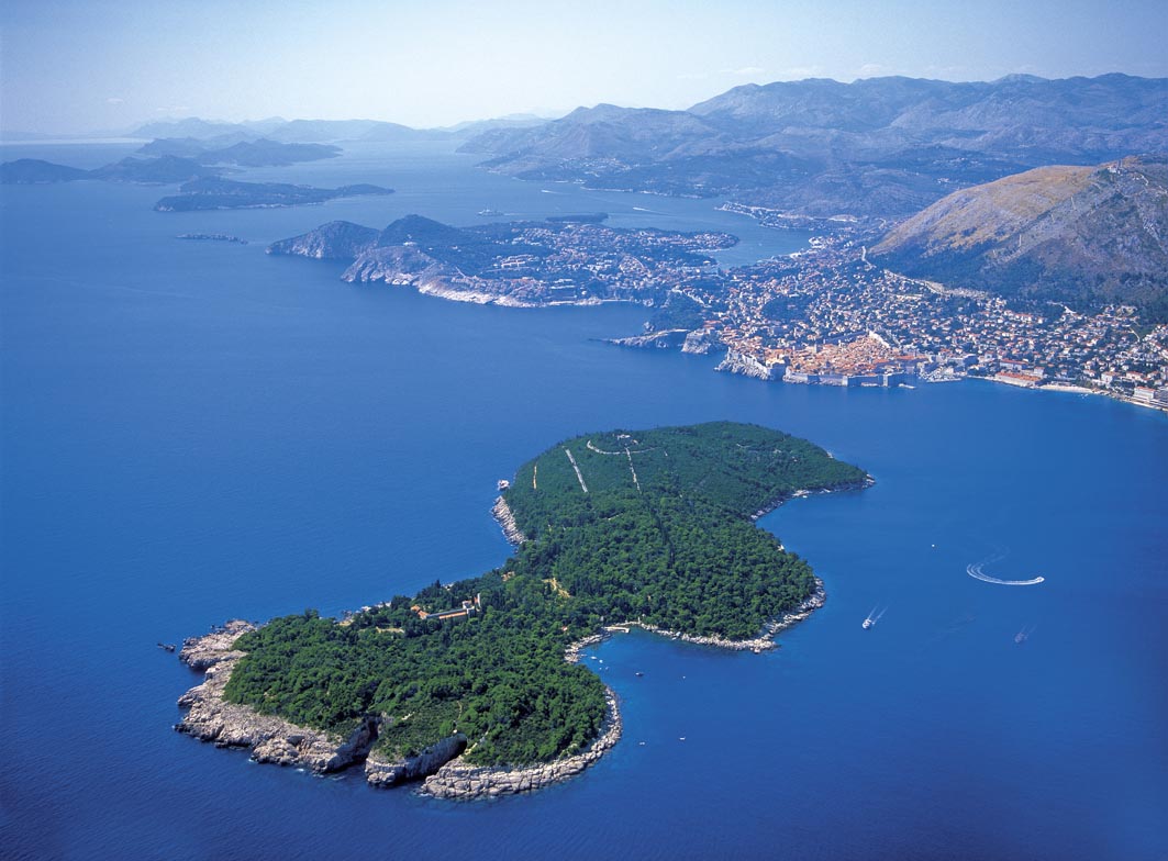 Lokrum Island from above Croatia