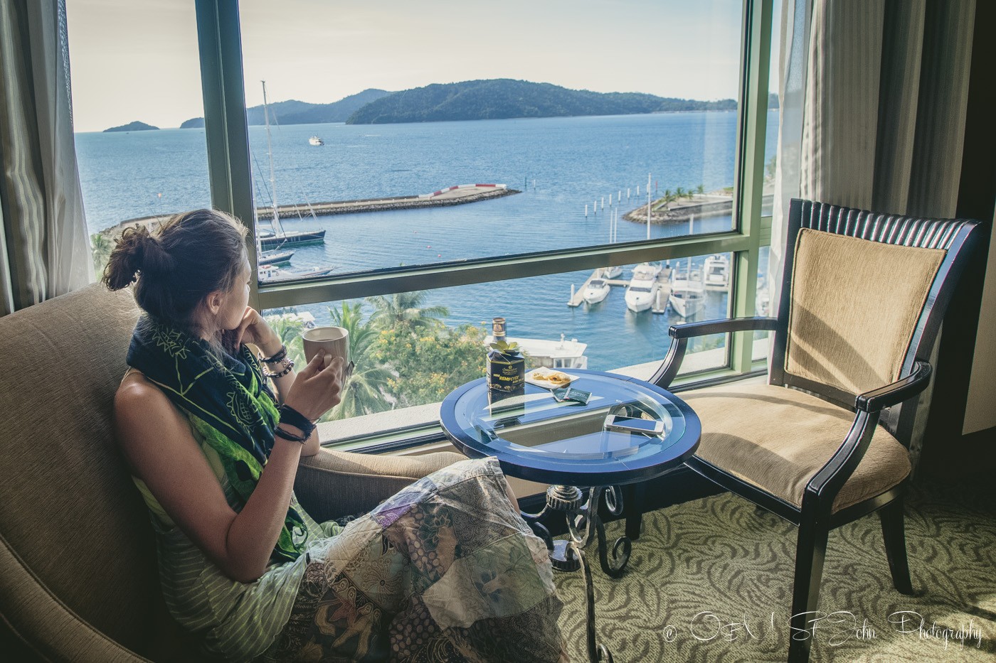 Oksana at the Sutera Hotel in Kota Kinabalu, Malaysia