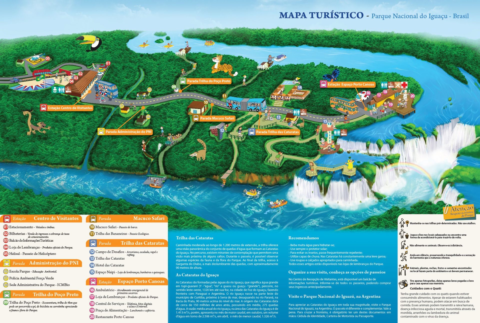 Map of Iguazu Falls Brazil