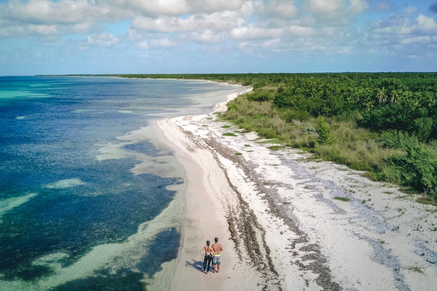 Oksana and Max in Cozumel beach