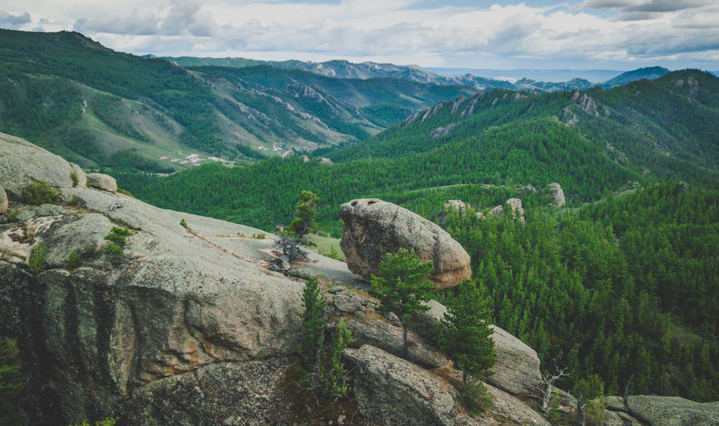 Giant rock formations inside the Gorkhi-Terelj National Park