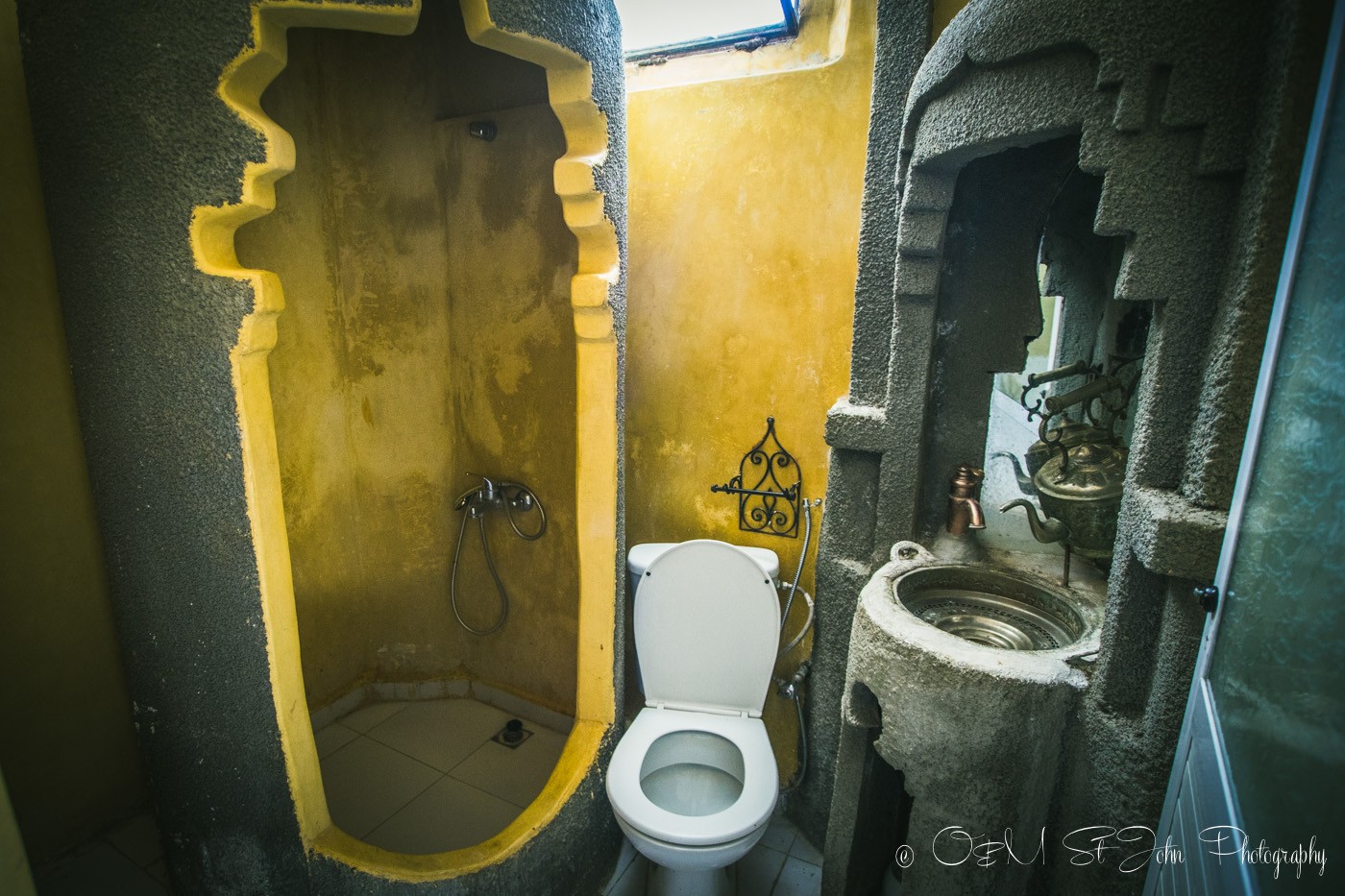 Ensuite bathroom in Maison Hotel, Chefchaouen, Morocco