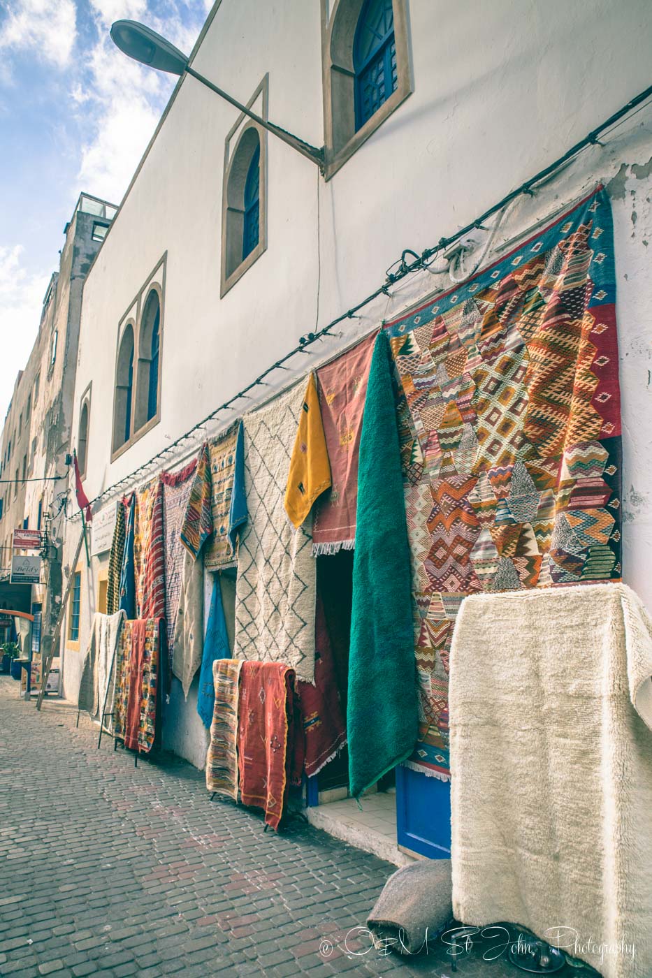 Moroccan tapestry on display