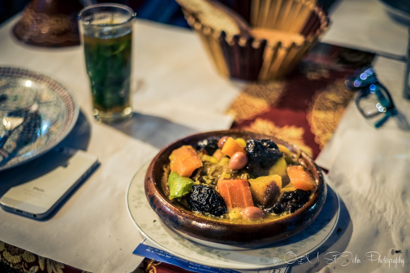 Prune and almond tagine in Fes, Morocco