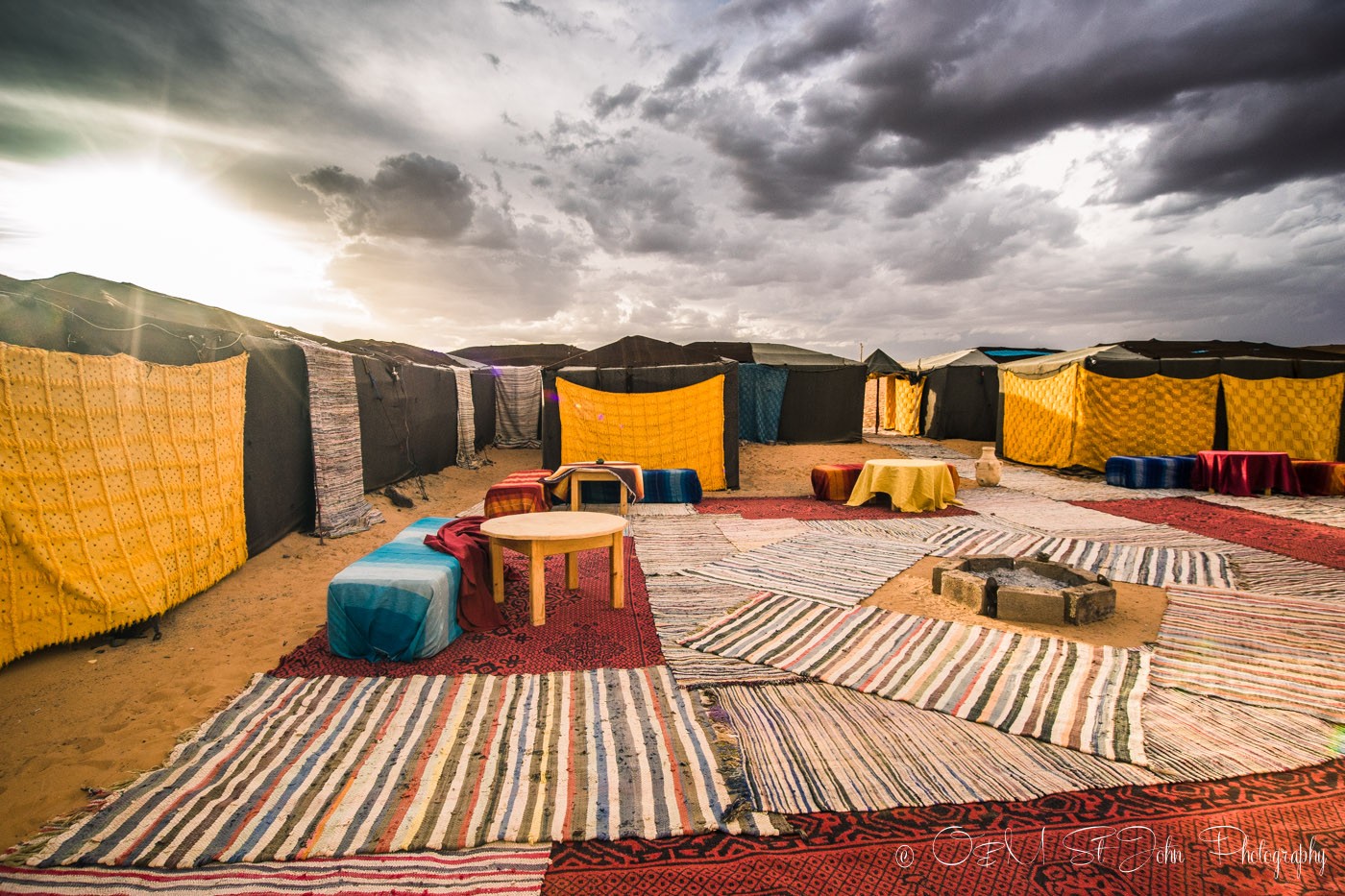 The fancy camp site in Erg Chebbi. Sahara Desert. Morocco