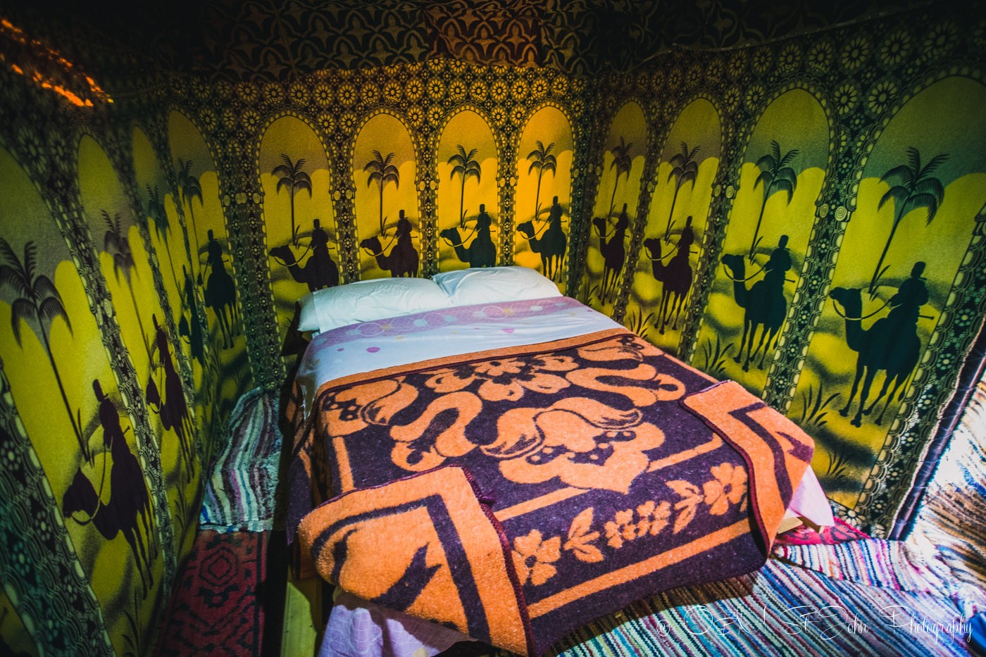 Our cozy tent in the fancy camp site in Erg Chebbi. Sahara Desert. Morocco