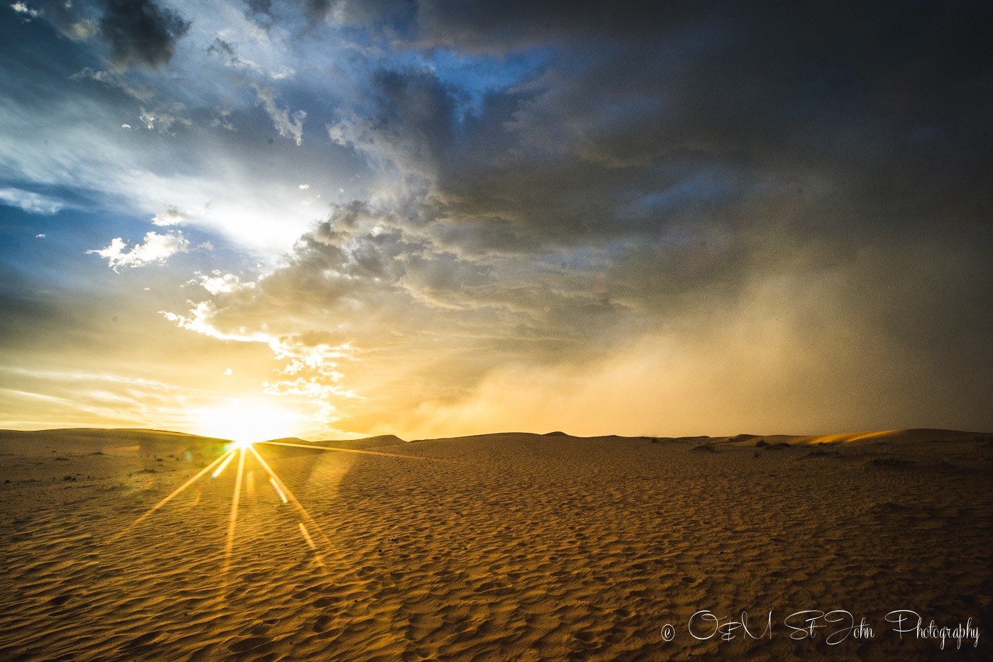 Sunset in Erg Chebbi. Sahara Desert. Morocco