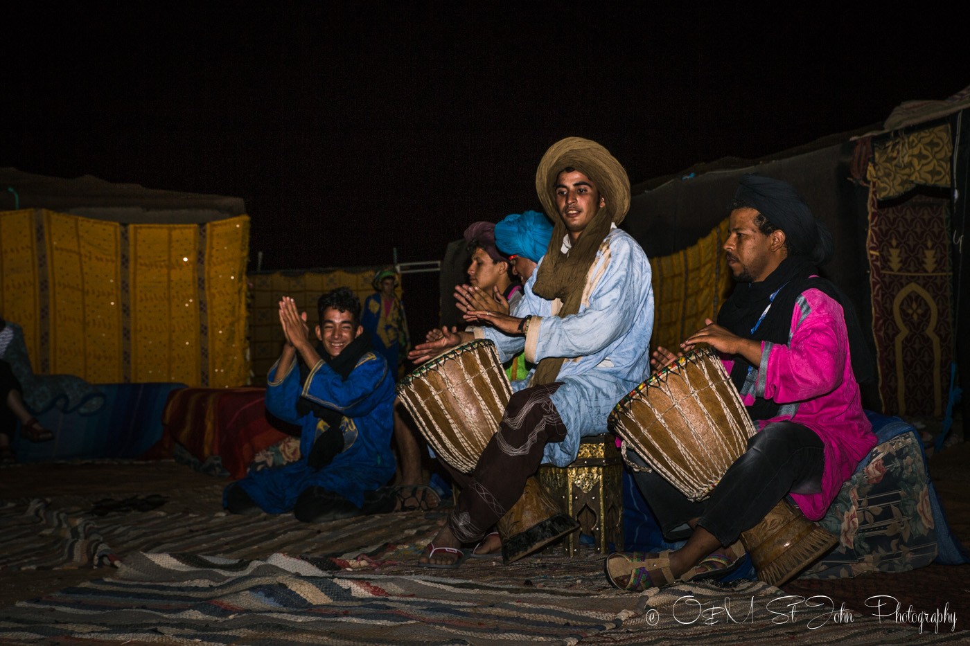Berber performance in the Sahara Desert camp. Morocco