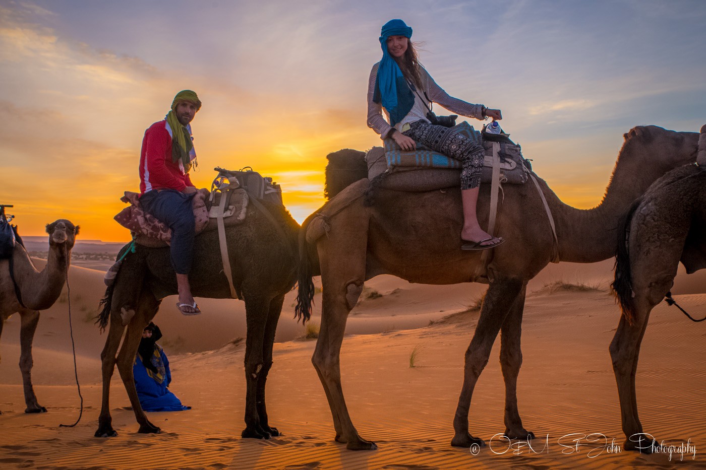 Max and Oksana in Erg Chebbi, Sahara Desert. Morocco