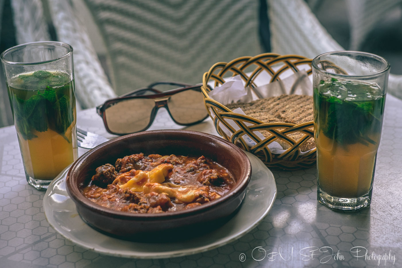 Morrocan food: Beef kefta tagine.