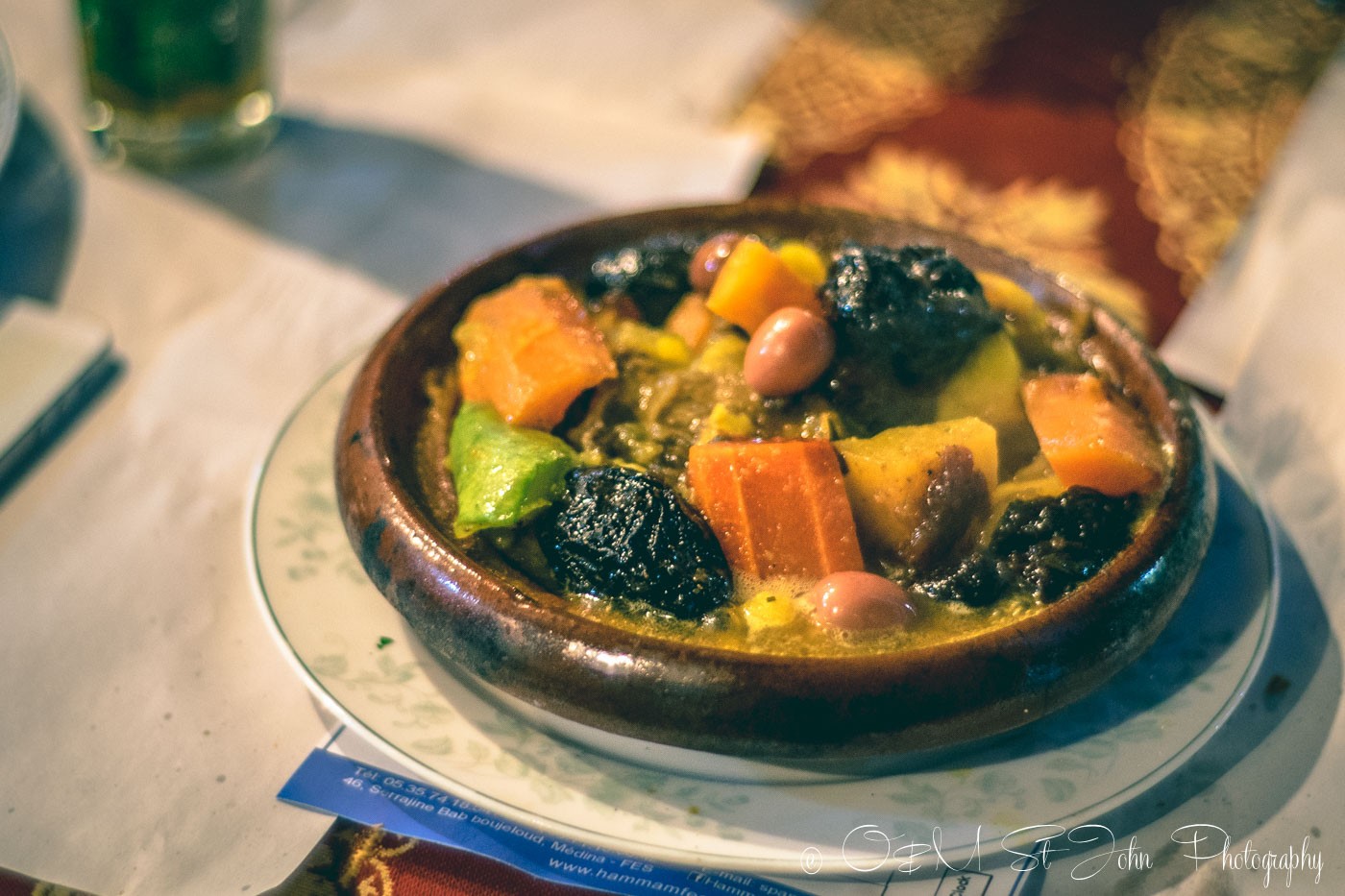 Moroccan food: Lamb, Prunes, and Almonds Tagine