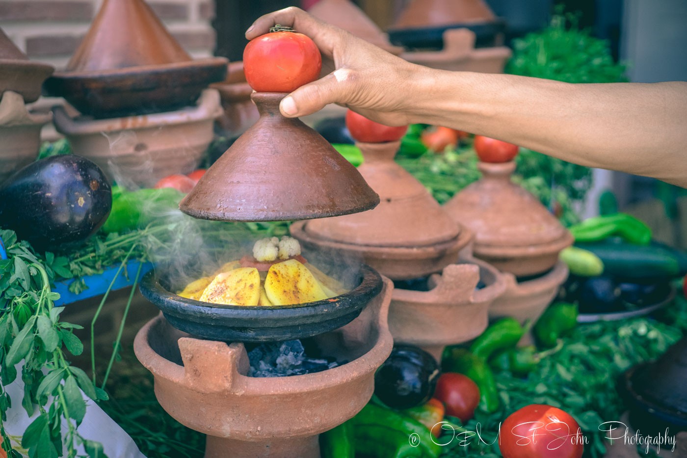 Food in Morocco: Moroccan tagine cooking in the traditional tagine pot