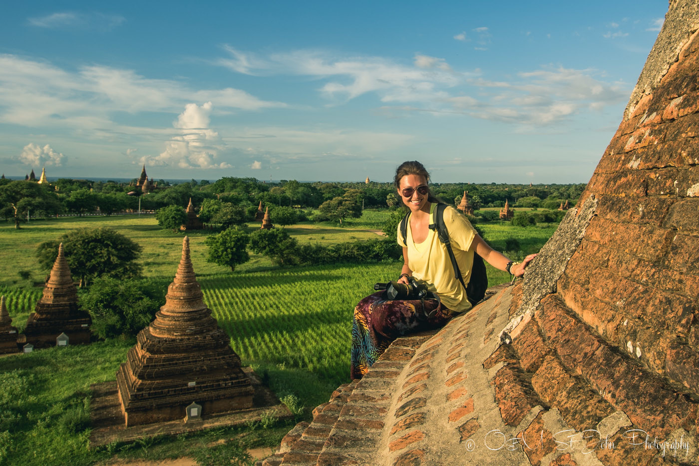 Waiting for a sunset view on top of a small pagoda in Bangan. Myanmar