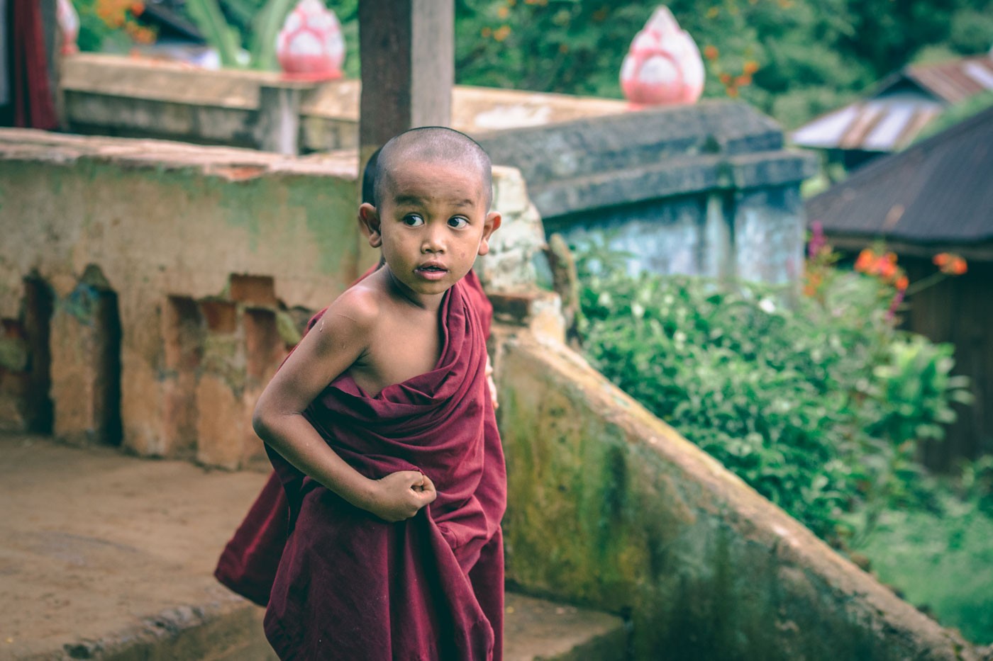 Novice Burmese monk in Myanmar