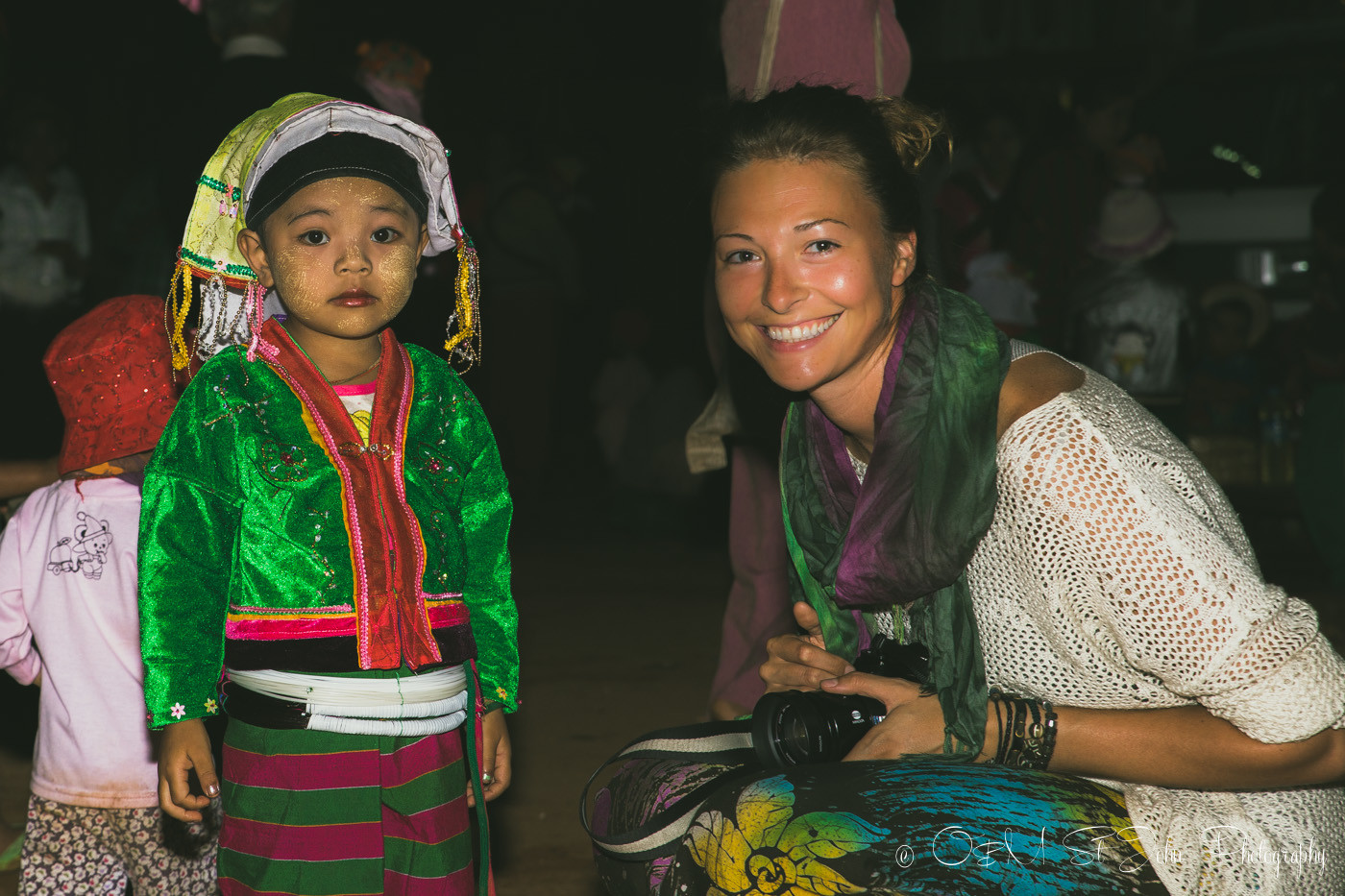 With a local girl from Palaung Tribe in Palaung Hill Tribe village, Myanmar