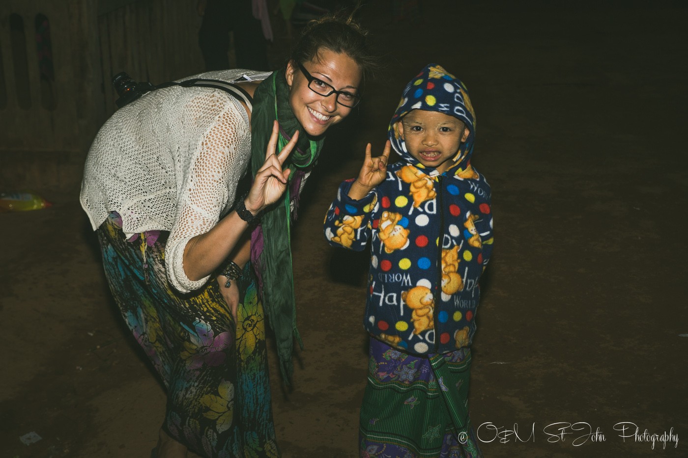 Making friends at the Palaung VIllage Monk Harvest Festival. Myanmar