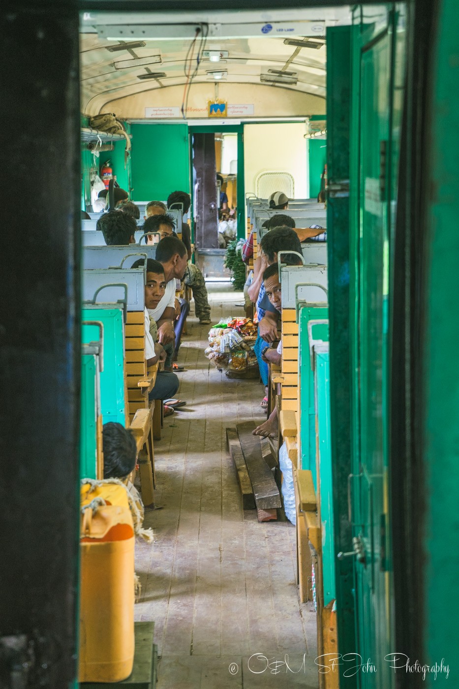 Inside the train carriage, Hsipaw. Myanmar