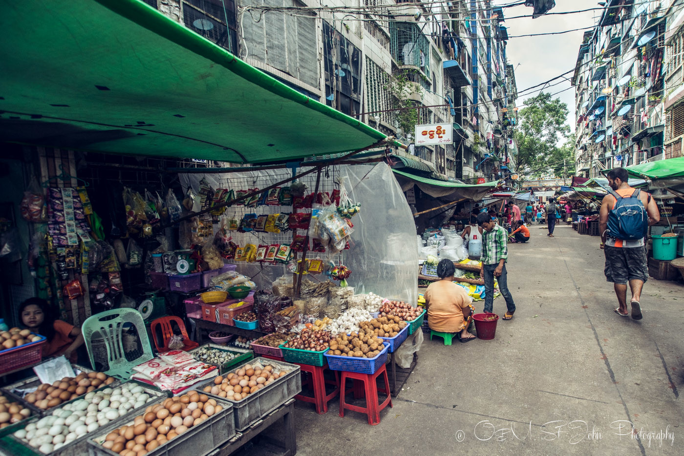 Street stalls in Yangon. Myanmar