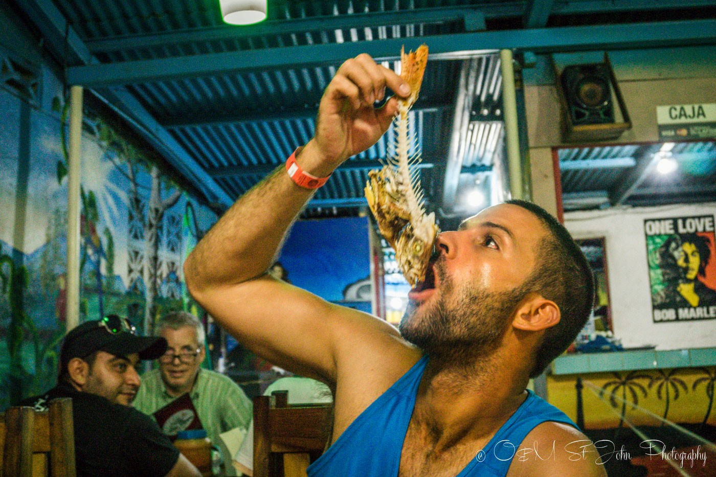 Max enjoying our first meal in Nicaragua...perhaps a little too much