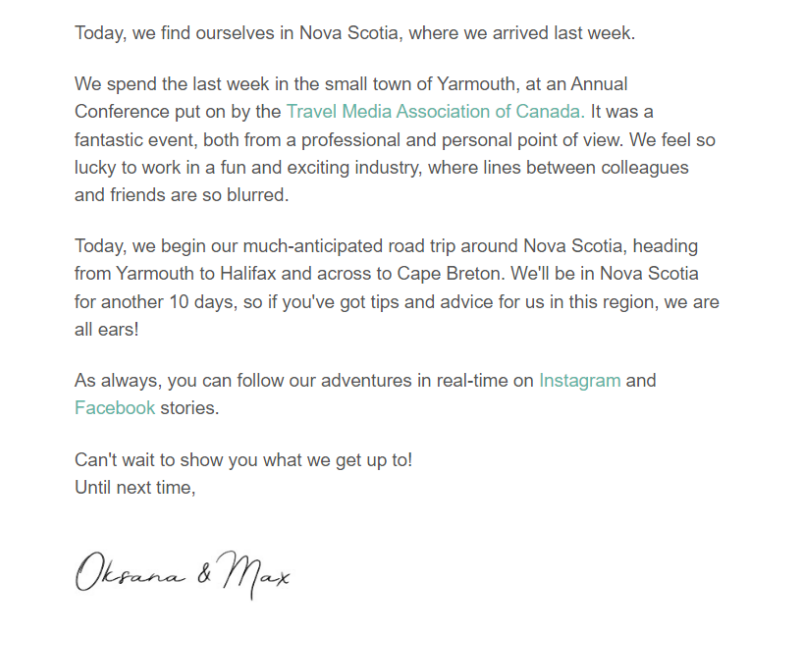 Nova Scotia Campaign Newsletter 1