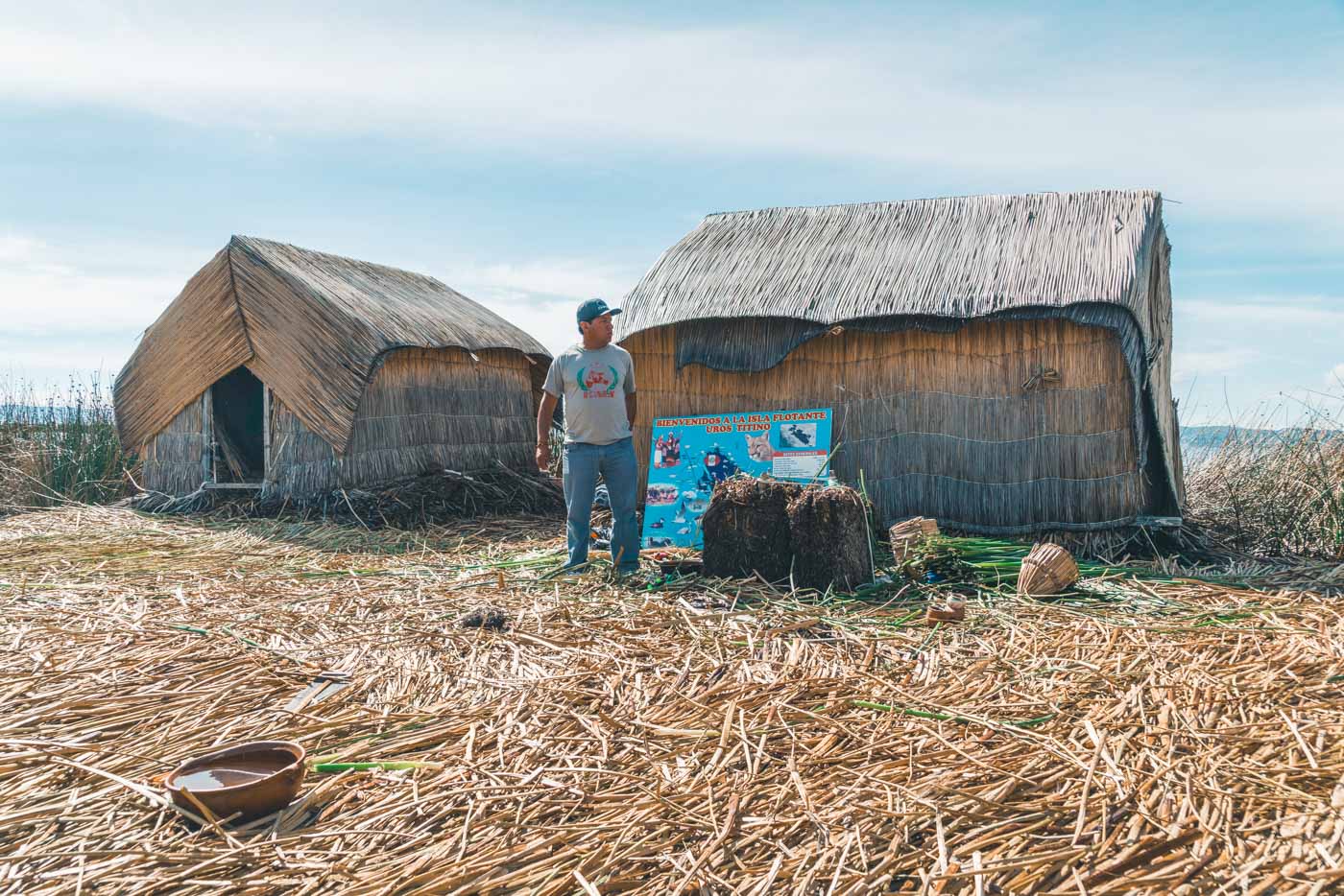 Our guide sharing insights about life on Uros Islands