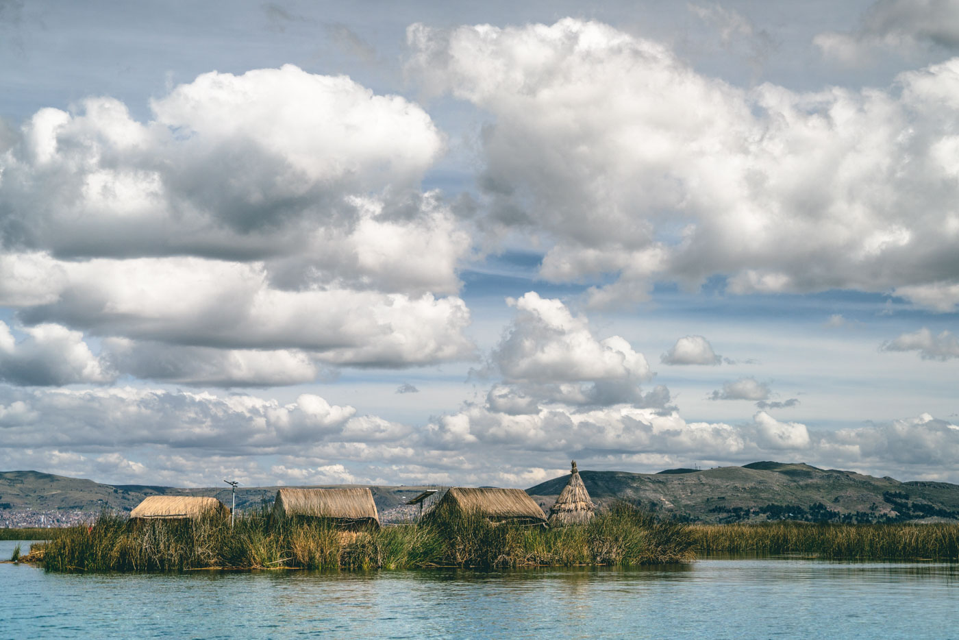 The floating island of Uros, Peru