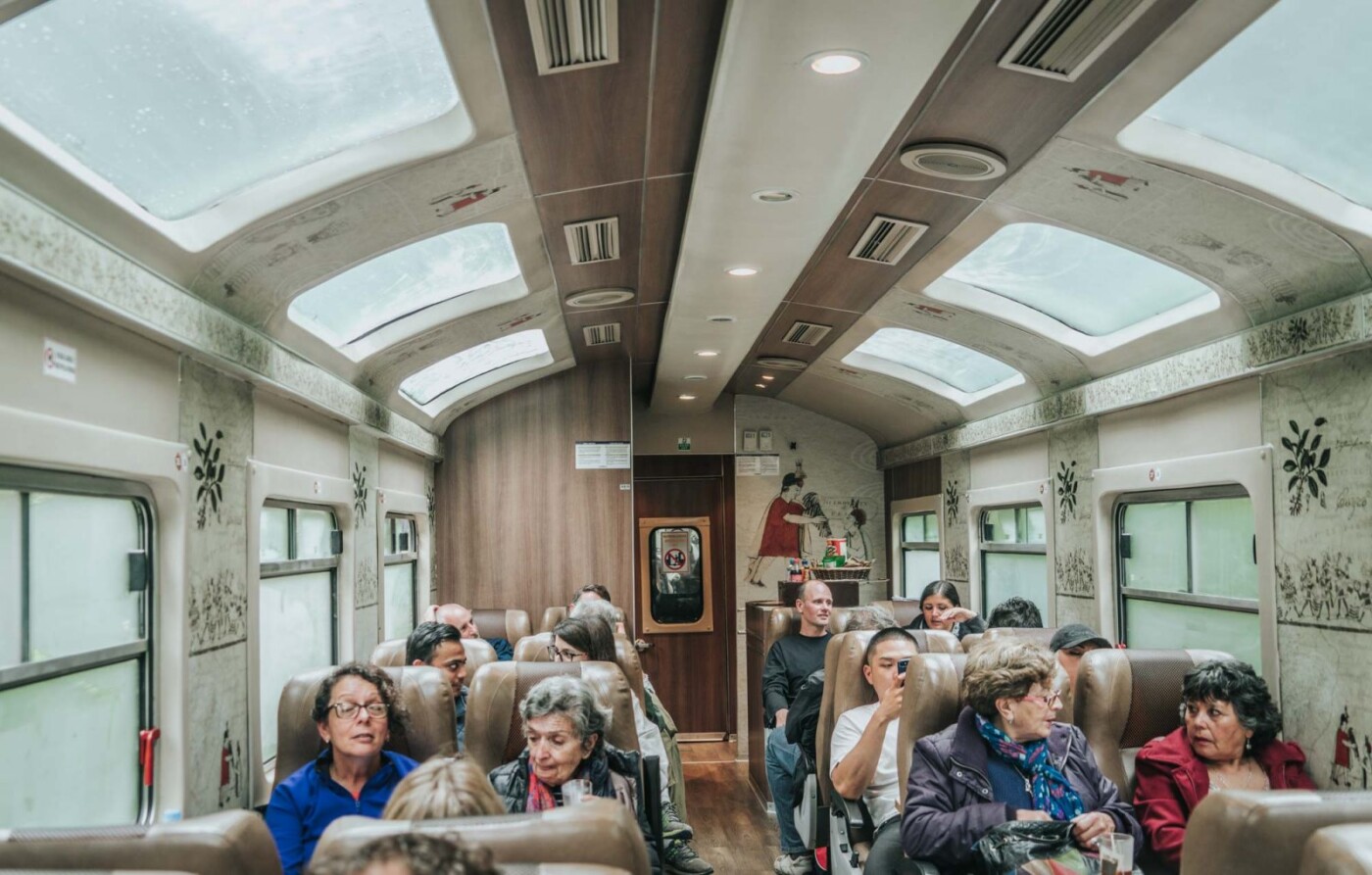 Arriving after taking the train to Machu Picchu