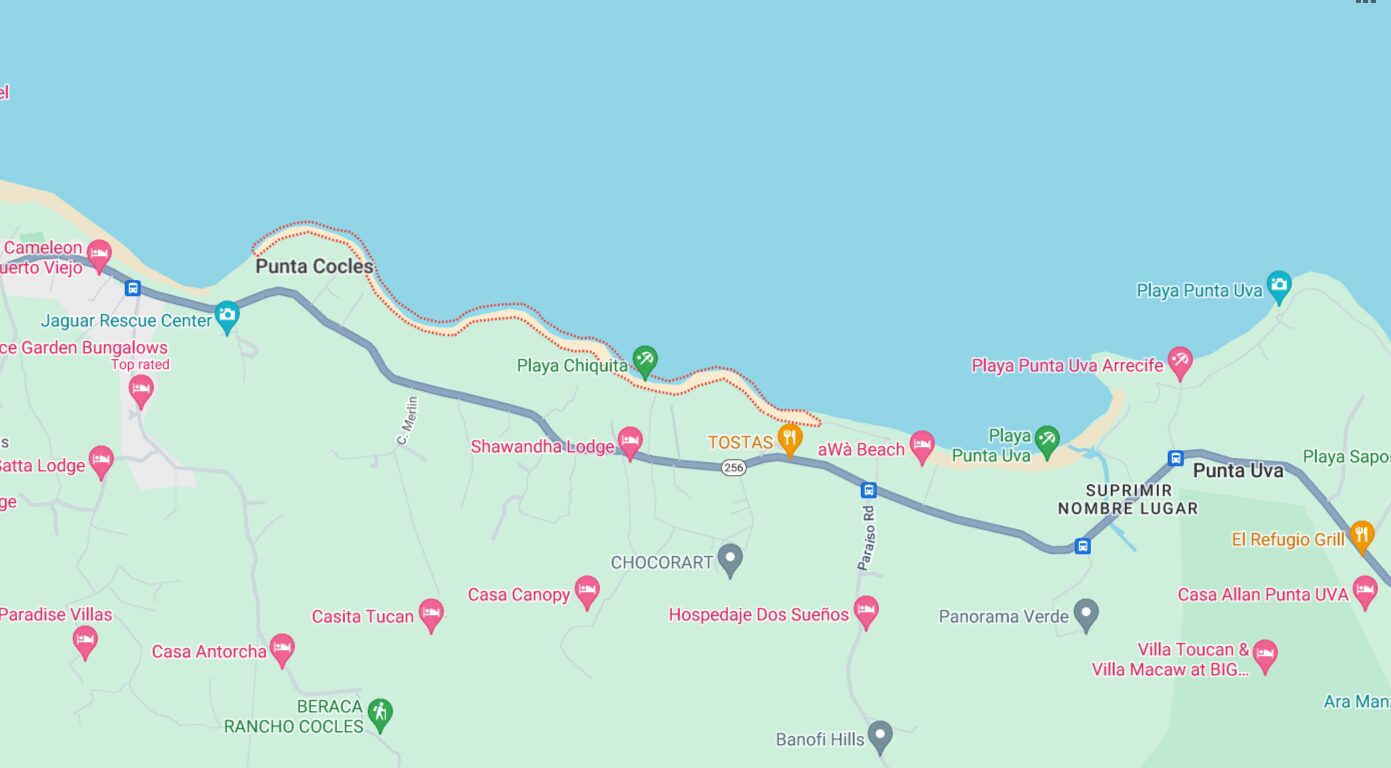 Map of Playa Chiquita