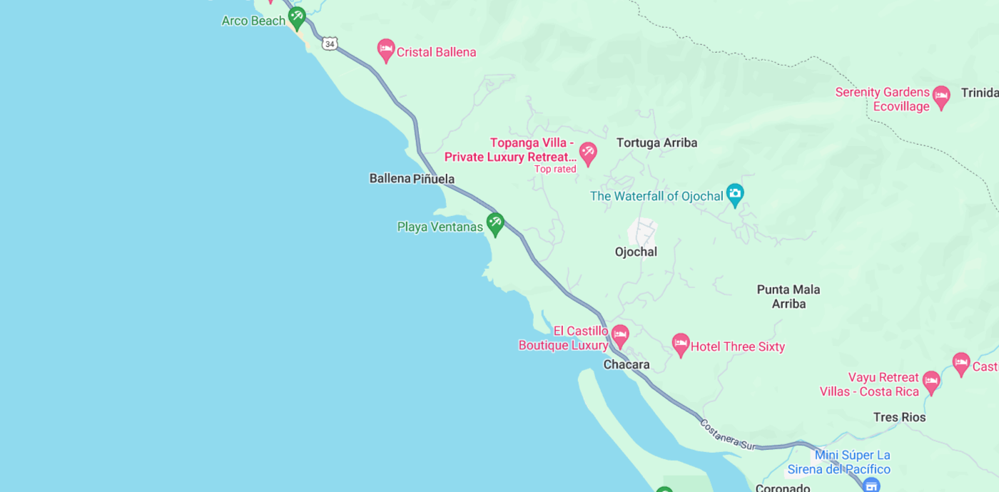 Playa Ventanas Map