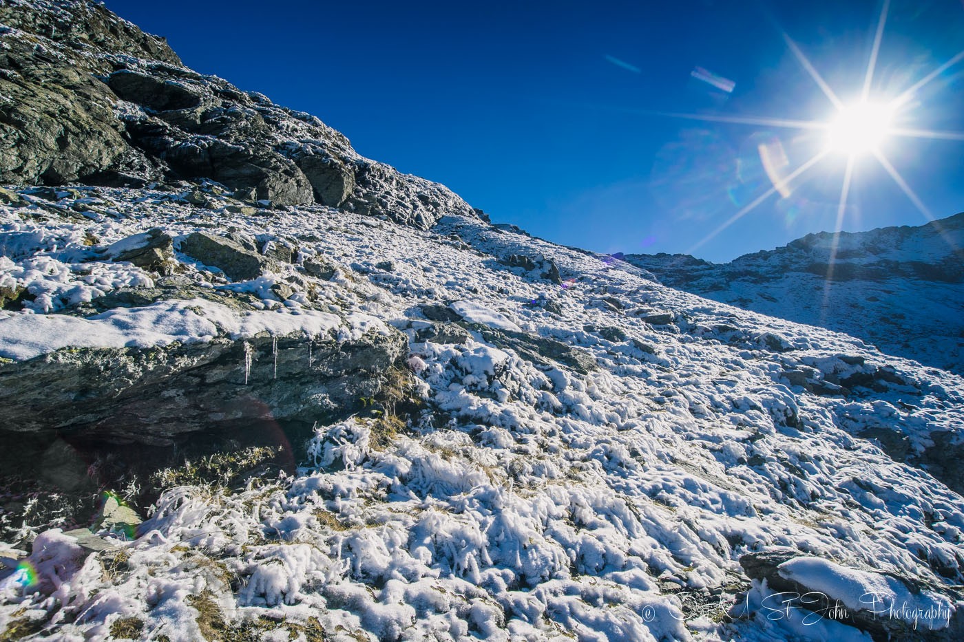 Fagaras Mountains in snow. Transylvania. Romania