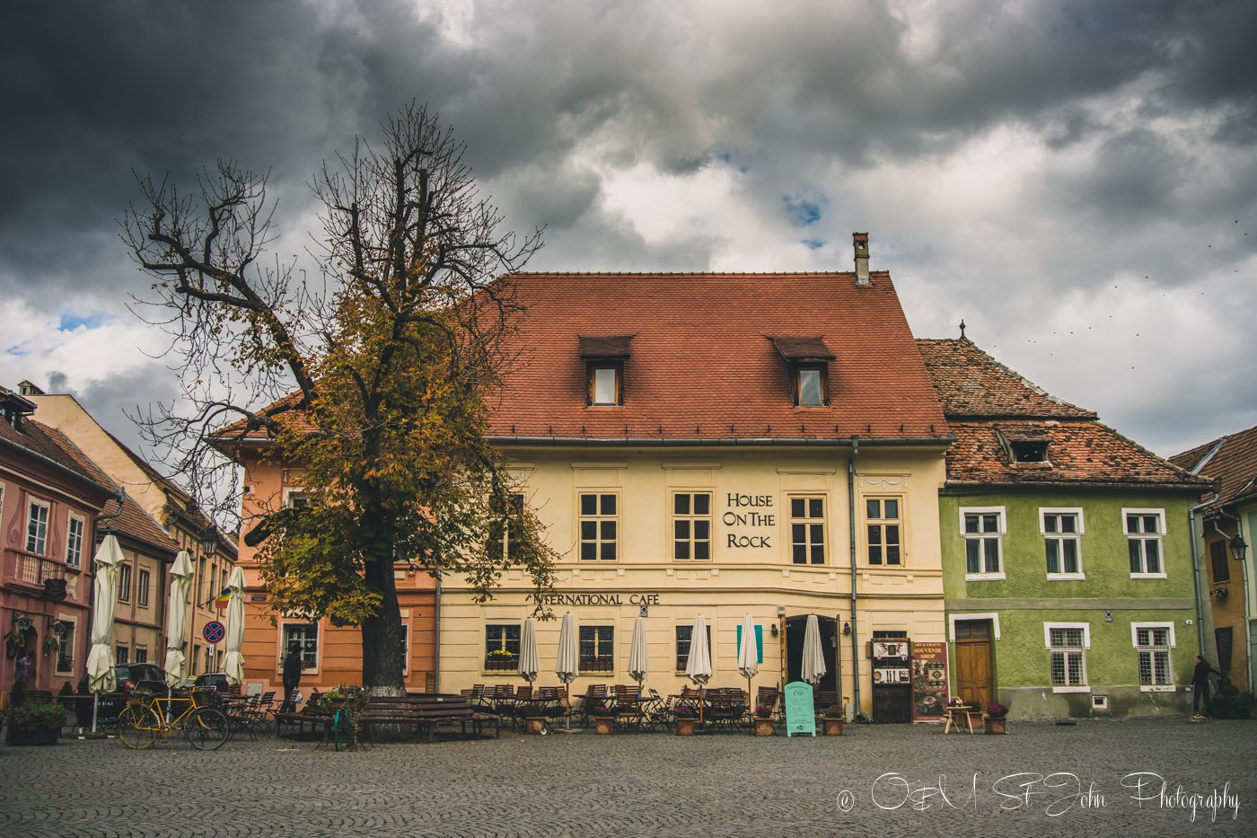 Main square in Sighisoara, Romania