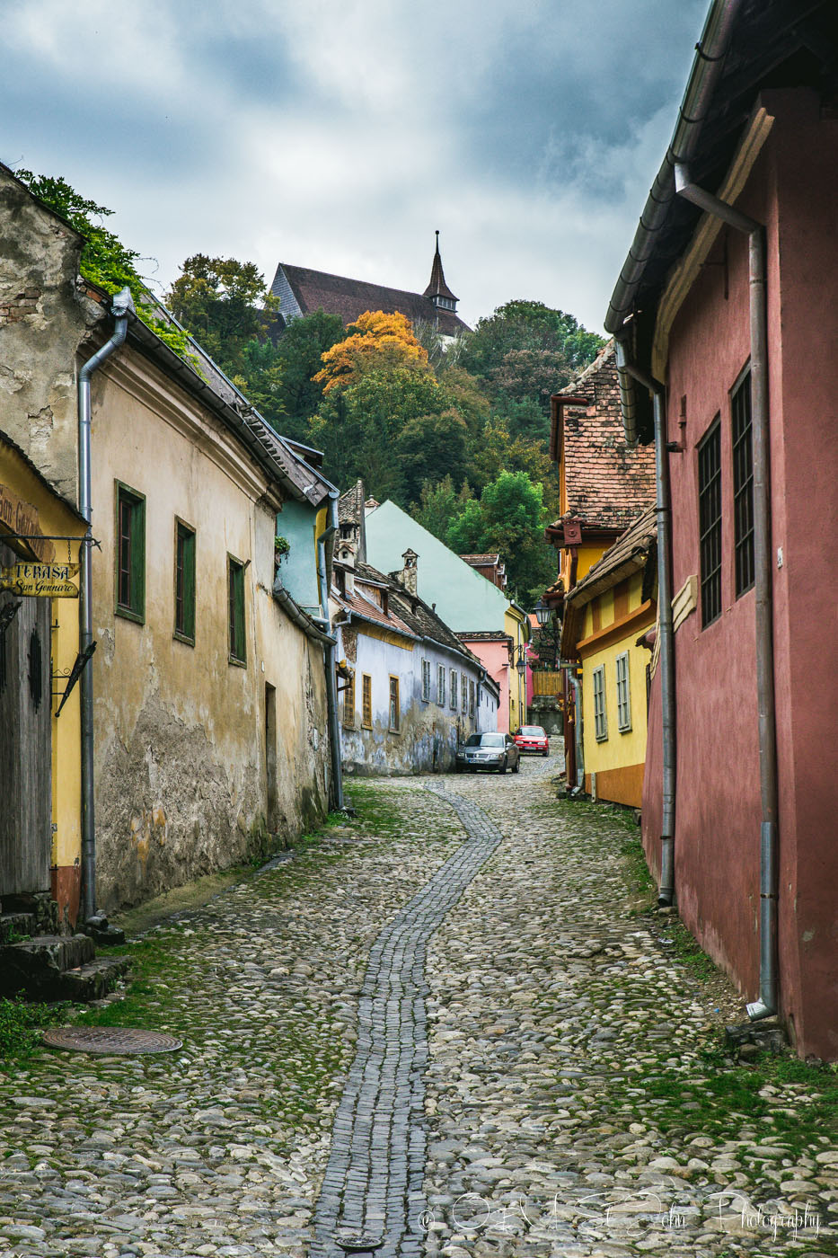 Street in Sighisoara. Romania